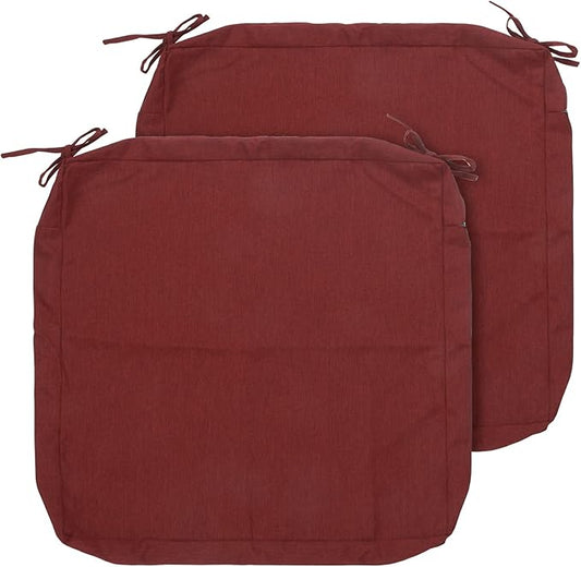 FUNHOME Outdoor Cushion Covers 24 x 24 x 4 inch,Set of 2,Replacement Square Seat Cushion Cover for Patio Furniture Chair,Water Resistant,Fade-Resistant Slipcover Only,No Insert(Rust Red)