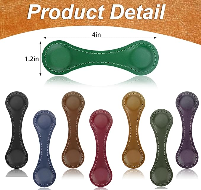 8PCS Magnetic Bookmarks, Leather Magnetic Bookmarks for Women, Double-Sided Magnetic Book Mark Clip Gift for Book Lover Readers Men Women Teachers Students, Book Accessories