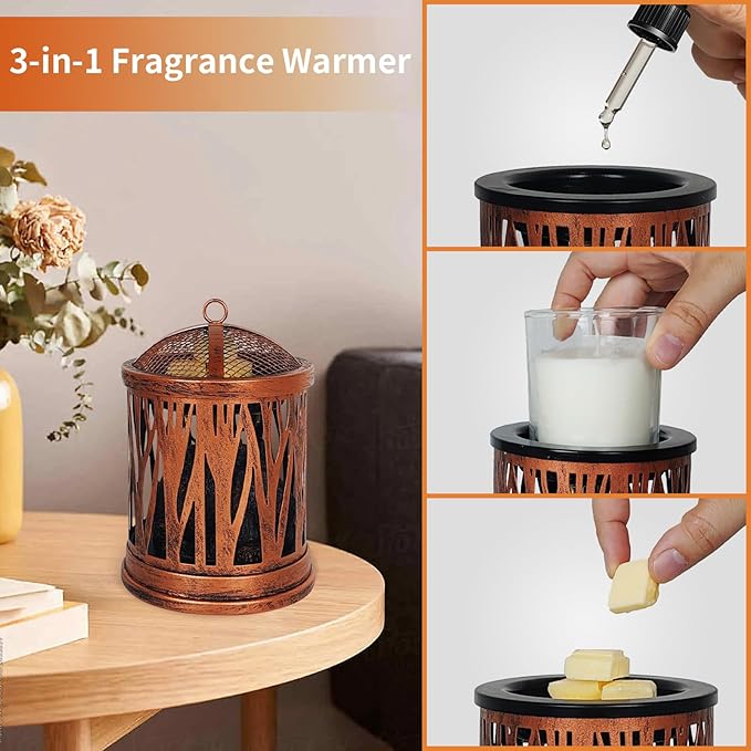 LIFFY Electric Wax Melter - Aromatherapy Candle Warmer with Timer, Oil Burner, Scented Wax Gift & Decor (Copper)