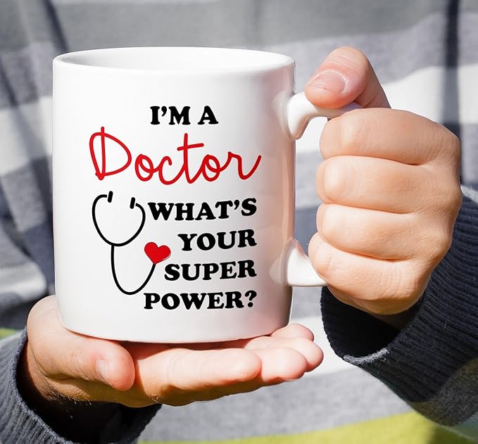 Retreez Funny Mug - I'm a Doctor What's Your Super Power? 11 Oz Ceramic Coffee Mugs - Funny, Sarcasm, Sarcastic, Motivational, Inspirational birthday gifts for friends, coworkers, siblings, dad or mom