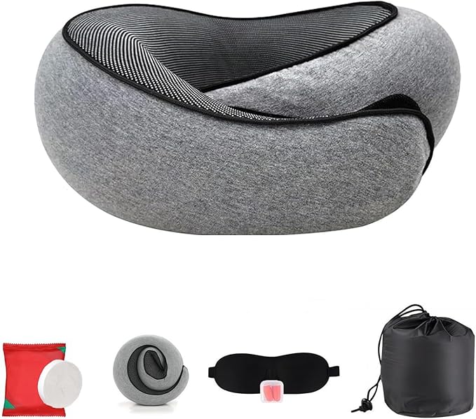 New Travel Pillow, Neck Pillow Airplane, Travel Pillows for Airplanes, Memory Foam Travel Pillow, Stowable U-Shaped Pillow