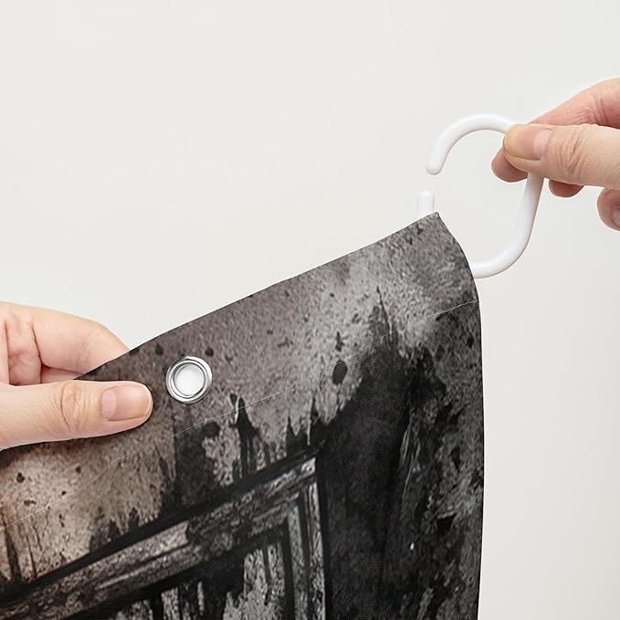 AILONEN Horse Shower Curtain,Sunflower Eiffel Tower Horse Bath Curtain,Retro Horse Polyester Waterproof with 12 Plastic Hooks 36" W*72" H