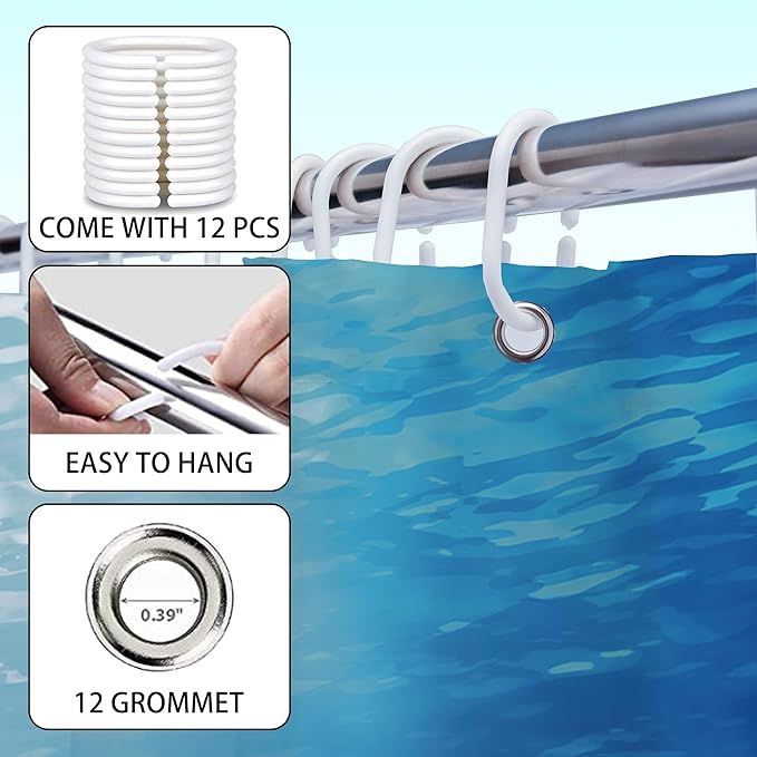 Blue Ocean Fish Shower Curtain 72x72 Tropical Marine Life Under The Sea Shower Curtain for Bathroom Modern Underwater Coral Turtle Bathtub Curtain Nature Blue Summer Beach Bathroom Decor