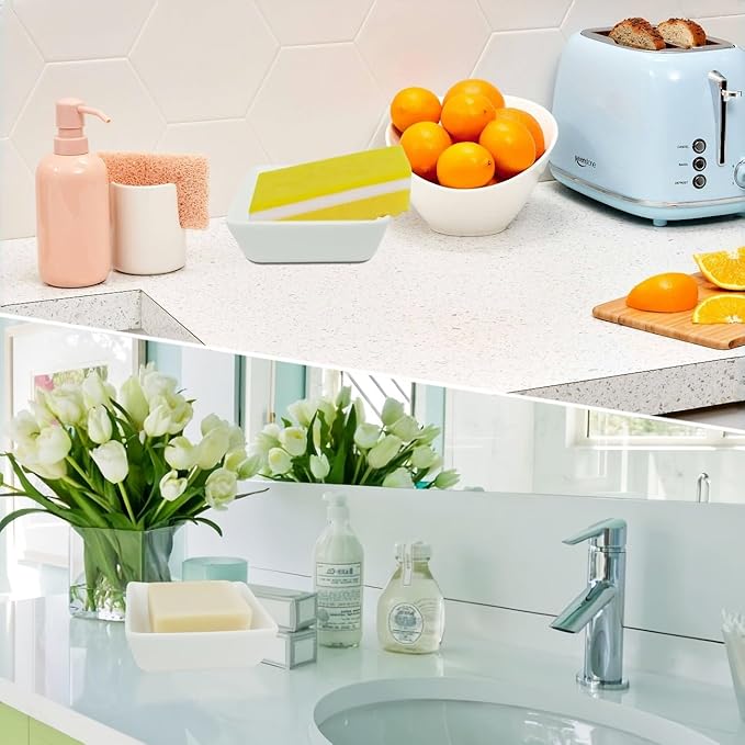 Square Soap Case Ceramic Soap Tray Fit Dr. Squatch Natural Bar Durable Soap Holder for Shower Home Bathroom Soap Dishes Daily Use Sink Bathtub (White)
