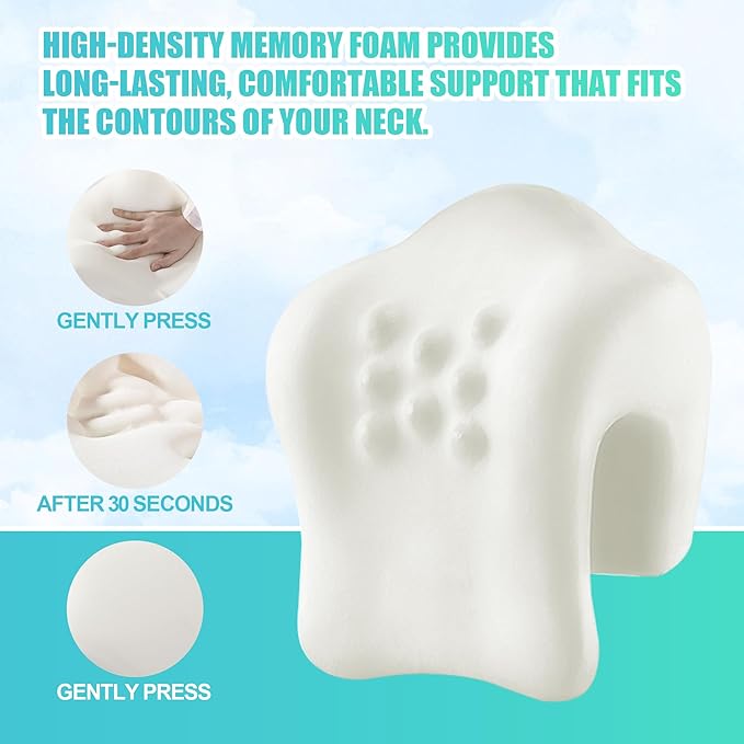 BALAPET Cooling Memory Neck Support for Office Chair, Headrest Pillow for Neck Pressure Relief Improved Posture for Working Chair, Car, Sofa, Plane and Travel