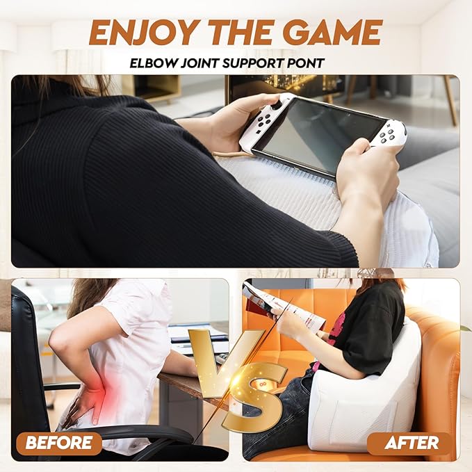 Reading Pillow for Gaming, Memory Foam Gaming Pillow Arm Rest Pillow for Adult Large Arm Rest Pillow for Reading, Working, Gaming, Sitting in Bed Floor Sofa