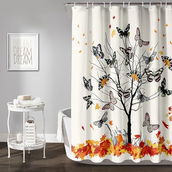 AILONEN Butterfly Shower Curtain,Vintage Colorful Butterflies Art Bath Curtain Minimalist Bathroom Curtain 72" W*96" H Polyester Waterproof Bathroom Curtain with 12 Hooks
