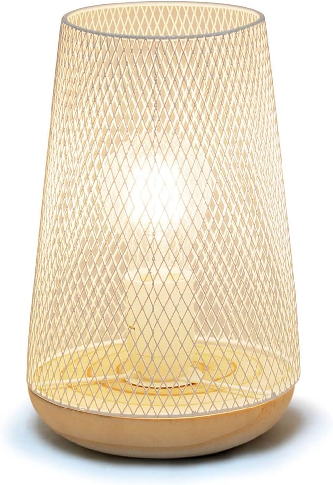 Simple Designs LT1074-WHT Wired Mesh Uplight Table Lamp, White