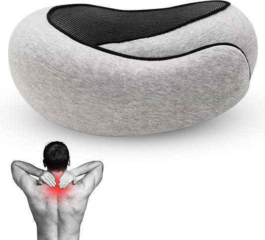 Airplane Travel Neck Pillow, Memory Foam Airplane Travel Pillow, 360 Degree Comfort and Breathability, Washable Modal Cover.Travel neck pillow for Airplane, Neck Pillow Airplane (Light Gray)