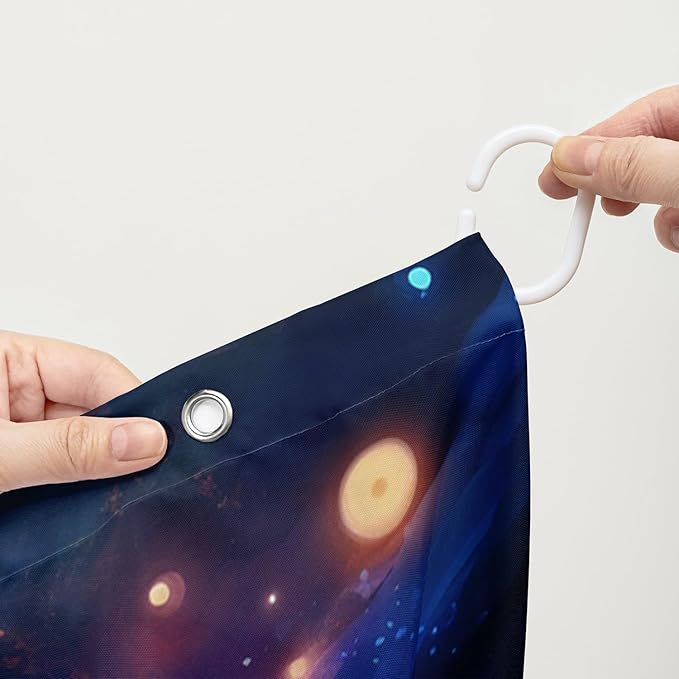 AILONEN 3D Kawaii Cat Shower Curtain Set,Cat Lovers Animal Waterproof Fabric Bath Curtain for Kids Girls,Jumping Dolphin Shower Curtain,Starry Night Shower Curtains for Bathroom Decor, 36" W*72" H