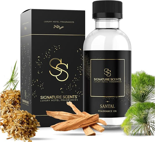 Luxury Hotel Diffuser Oil for Hotels and Homes - Aromatherapy Oils for use with an Essential Oil Diffuser at Home - Fragrance-Scent Diffuser Oil Blend (Santal) 4.05fl oz (120ml)