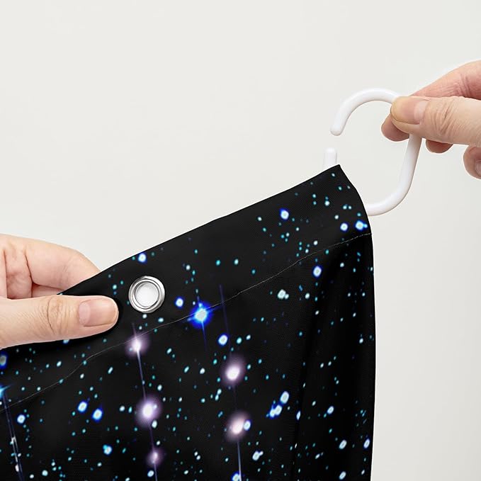 AILONEN Butterfly Dreamcatcher Shower Curtain, Blue Starry Galaxy Butterfly Bath Curtain,Dream Catcher Feather Print Waterproof Bathroom Curtain with 12 Plastic Hooks for Girls Women 48" W*72" H