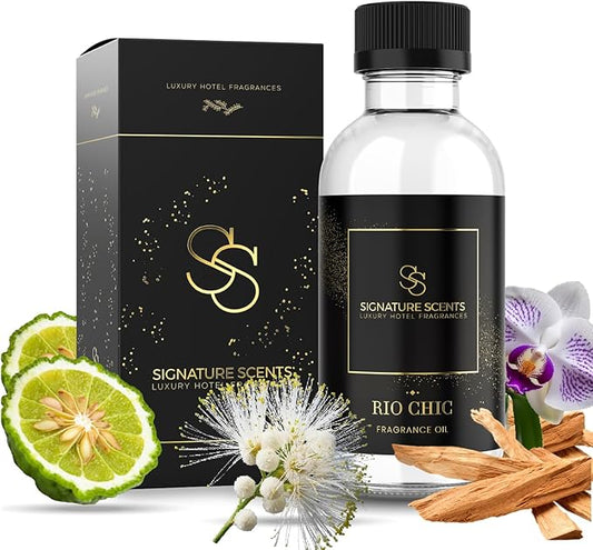 Luxury Hotel Diffuser Oil for Hotels and Homes - Aromatherapy Oils for use with an Essential Oil Diffuser at Home - Fragrance-Scent Diffuser Oil Blend (Rio Chic) 4.05fl oz (120ml)
