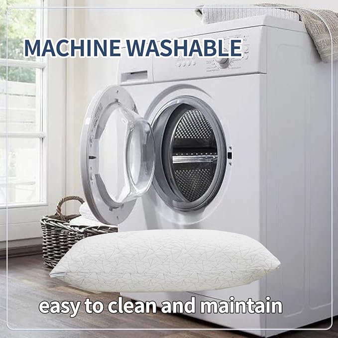 Bed Pillows for Sleeping, Shredded Memory Foam Pillows Adjustable Cooling Pillow for Side Back Stomach Sleepers,King Size Bed Pillow 1 Pack