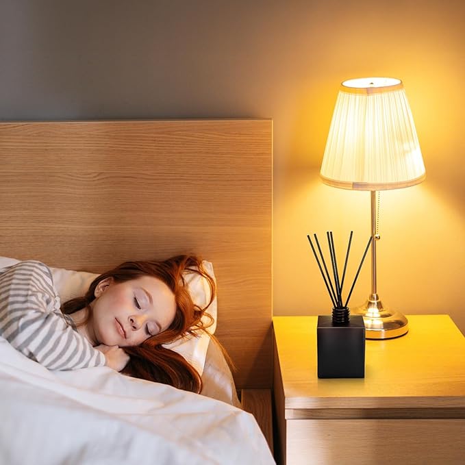 Yesland 6 Pack Perfume Reed Diffuser Bottle, 200ml/6.7oz Empty Refillable Essential Oil Bottles Glass with 60 Sticks, DIY Fragrance Diffuser Sets for Home Bathroom Office Decoration Gift, Black