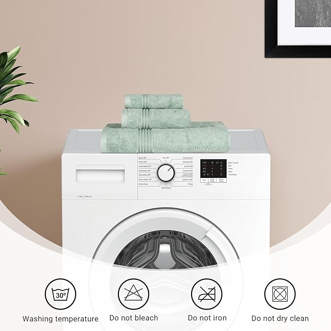 Superior Egyptian Cotton Bath Towel Set, Home Bathroom Towels, Master, Guest Bath, Decor Essentials, Quick Dry, Absorbent, Large Body Towels, Spa, Hotel, Resort, Adult, Kids, Set of 2, Sage
