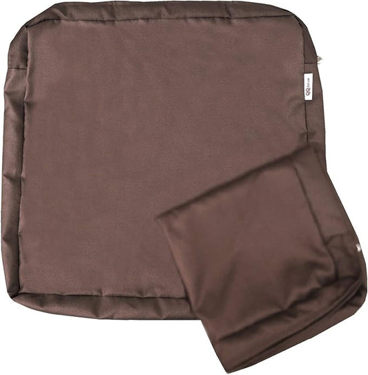 2 Pack 23X23X5 Inch Outdoor Water-Resistant Cushion Pillow Replacement Covers Only with Zipper for Patio Furniture, Sofa, Loveseat, Deep Seat Chair in Brown Color