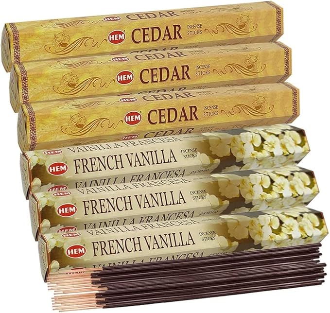 TRUMIRI French Vanilla & Cedar Incense Sticks Bundle - 6 Sets of 20 Sticks Each, 120 Count
