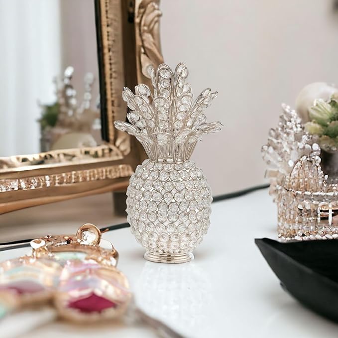 Modern Day Accents 5706 Pina Cristal Silver Pineapple, Home Decor, Kitchen Decor, Entryway Decor, Pineapple Decor, Pineapple Gifts, Kitchen Decor for Counter, Room Decor, Home Decor Kitchen, 12.5" H