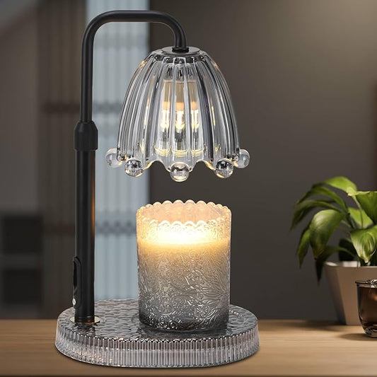 Candle Warmer Lamp with Timer - Electric Candle Wax Melt Warmer with Adjustable Height and Dimmer for Scented Candle Wax, Home Fragrance Décor and House Warming Birthday Gifts for Women Mom