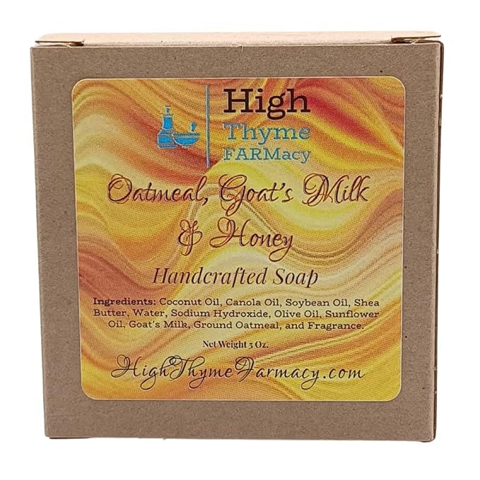 Oatmeal, Goat's Milk & Honey Handmade Soap - Exfoliating Goat Milk Soap - Dry Skin Remedy Goats Milk Soap - Lye Soap with Colloidal Oatmeal - Soothing Oatmeal Soap