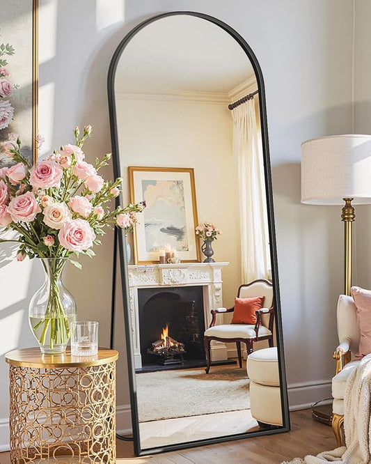 Arched Full Length Mirror, 56"x20" Gold Standing Body Mirror for Wall, with Aluminum Alloy Frame for Bedroom, Living Room, Dressing Room