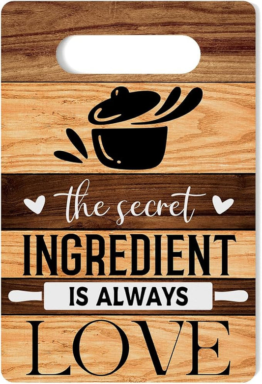 Farmhouse Kitchen Decor, Kitchen Signs Wall Decor, KKitchen Decorations, Kitchen Door Wall Hanging Decor, The Secret Ingredients Is Always Love Wood Sign 8 x 12 Inch