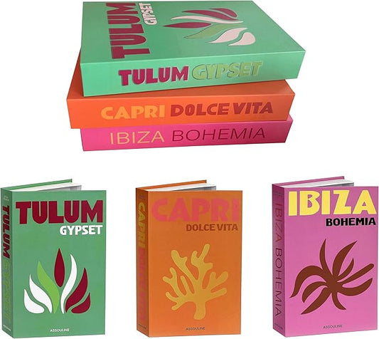 Preppy Room Decor Aesthetic,Coffee Table Books Decor,Preppy Books,Miami Book，Ddecorative Books for Home Decor Set of 3 (Green)