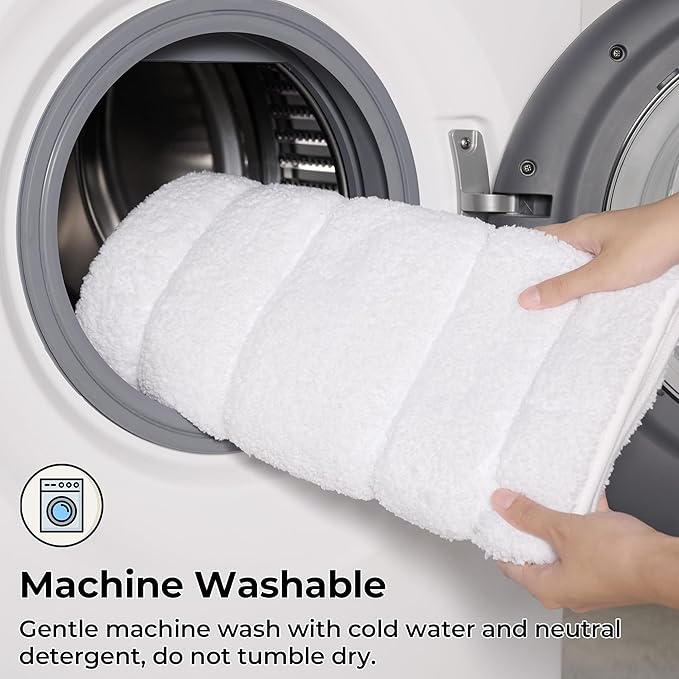 GRANNY SAYS White Bathroom Rug Mat, Bath Mats for Bathroom Non-Slip, 24" x 36", Super Soft and Water Absorbent, Microfiber Bath Rugs, Machine Wash Dry, Large Bath Rugs for Floor