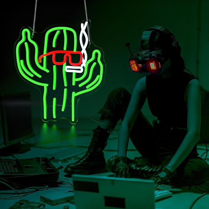 Cactus Neon Sign Led Neon Lights Neon Signs for Wall Decor Light Up Sign for Birthday Party Club Gift