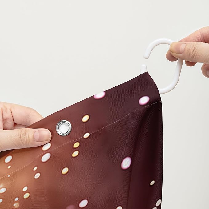 AILONEN Pink Flower Shower Curtain,Galaxy Floral Lotus Flower Bath Curtain,Polyester Waterproof for Bathroom with 12 Plastic Hooks 72" W*96" H