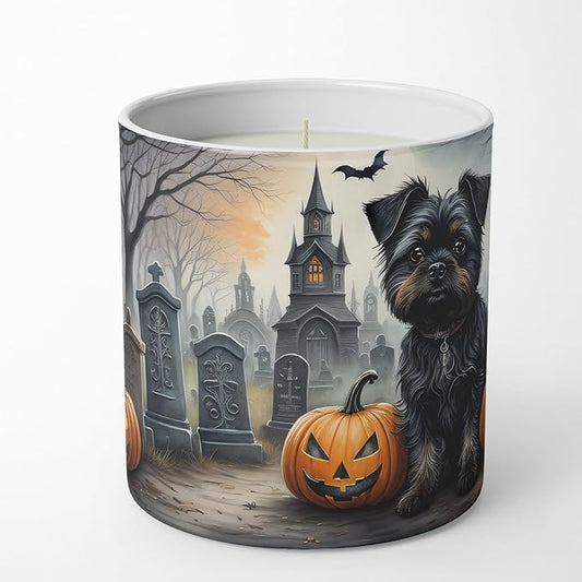 Caroline's Treasures DAC2001CDL Affenpinscher Spooky Halloween Decorative Soy Candle Nature Soy Wax Essential Oil Home Decor Ideal for Bedroom Kitchen Bath Office Gift, 10 oz