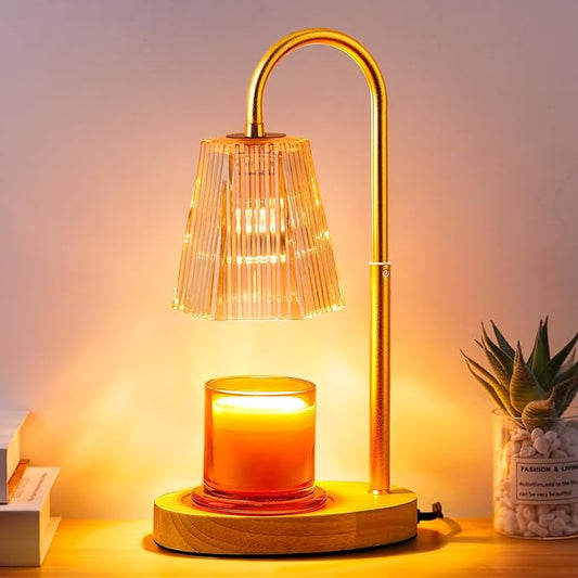 Candles Wax Warmers Lamps with Timer Electric Candle Warmer Lamp for Jar Candles Burner Dimmable Light Modern No Flame Scented Warming Adjustable Height