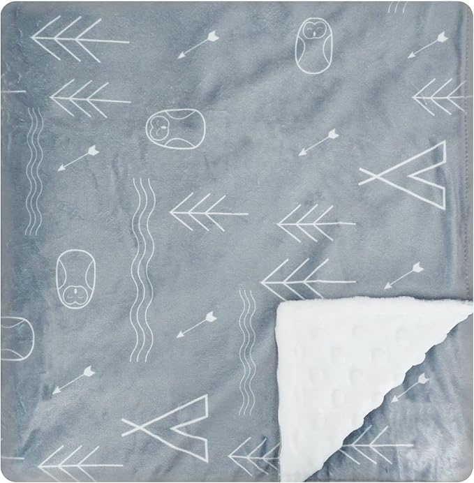 Baby Blanket for Boys Girls (Tent Printed, 30"x40") with Double Layer Dotted Backing Soft Plush Minky Blanket for Toddlers Newborn