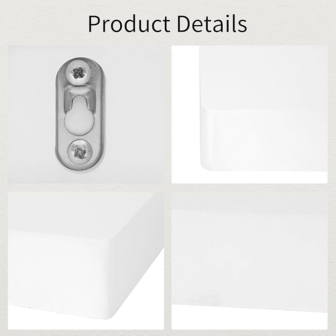 Small Floating Shelf,Set of 3 Display Ledges for Wall,Mini Shelves,Rustic Wood Shelf for Bedroom Living Room Bathroom Kitchen (5 Inch,Rustic White)
