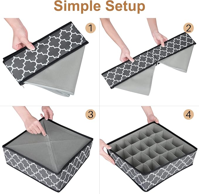 Organizer Divider, Foldable Closet Storage Organizer Basket, and Fabric Organization Bins for Clothes 8 Pack
