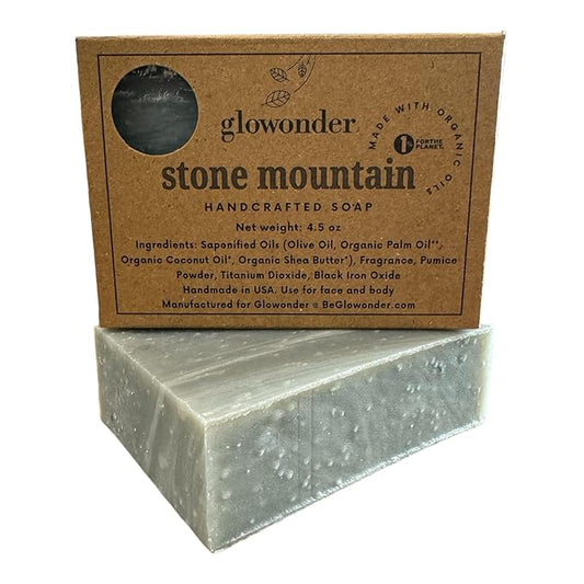 1 Pack Stone Mountain Handmade Organic Bar Soap for Face and Body - Moisturizing, All-Natural, Cruelty-Free - Botanical Ingredients - Shower, Bath, Hand Soaps, Gifts - 4.5 oz