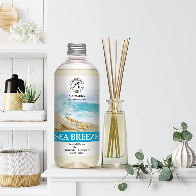 Reed Diffuser Refill Sea Breeze 17 Fl Oz - Room Diffuser Refill - Home Fragrance - Fresh Fragrance - Sea Breeze Diffuser - Scented Diffuser with Fresh Scent - Room Freshener - Long Lasting Fragrance