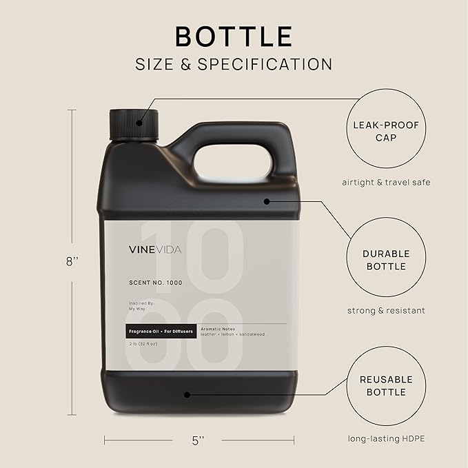 VINEVIDA [32 Fl Oz] Scent № 1000 Inspired by My Way Fragrance Oil for Cold Air Diffuser - Hotel Fragrance Diffuser Oil - Essential Oils for Diffuser Oil Refill & Air Freshener Room Spray