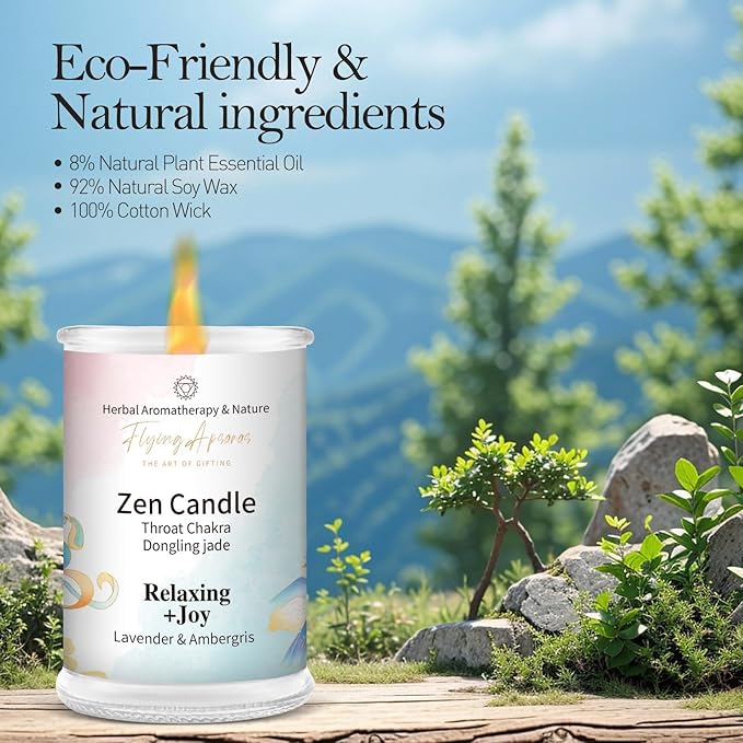 APSARAS Relaxation+Joy Scented Candles, Lavender, Ambergris Aromatherapy Spring Candle Sets for Women Gift for Bathroom, Candles for Home Scented,Burn Time
