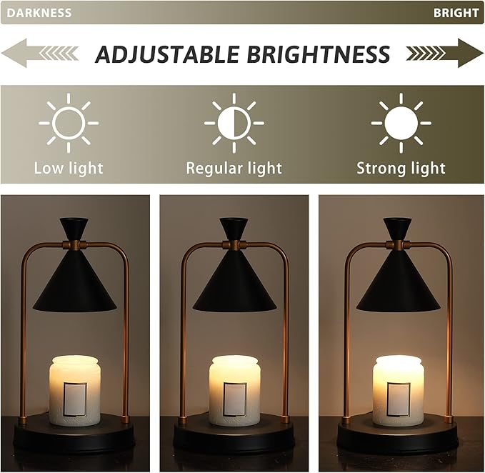 Candle Warmer Lamp with Timer Dimmer, Birthday Gifts for Women Mom, House Warming Gifts New Home Room Decor, Plug-in Operated Wax Melt Warmer for Scented Jar Candles with 2 Bulbs