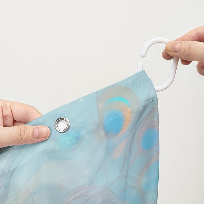 AILONEN Peacock Shower Curtain, Green Bird Shower Curtain for Bathroom Decor,Beautiful Bird Peacock Bath Curtain for Girls Women Fresh Nature Waterproof Curtains Sets 36" W*72" H