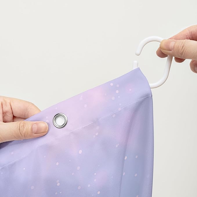 AILONEN Cute Seahorse Shower Curtain for Kids Girls,Rainbow Seahorse Bath Curtain,Ocean Coral Starfish Kawaii Shower Curtain Waterproof for Bathroom Decor with 12 Plastic Hooks, 36" W*72" H