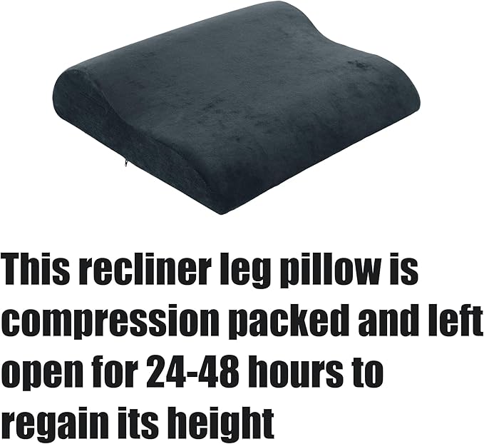 HOMBYS Extra Large Recliner Leg Pillow, Memory Foam Foot Rest Cushion Wave Shape Recliner Footrest Extender, Multi Purpose Back & Lumbar Support Pillow for Recliner, Bed, Sofa Couch,Grey