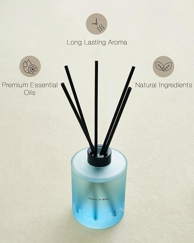 M&SENSE Citrus & Ylang Scented Reed Diffuser-16.9 fl oz Natural Essential Oil Diffuser with Sticks, Non-Toxic Home Fragrance Refreshing Air Gift for Spa Bedroom Decor