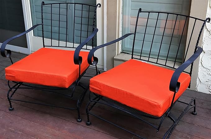 2 Pack 20X18X4 Inch Outdoor Water-Resistant Cushion Pillow Replacement Covers Only with Zipper for Patio Furniture, Sofa, Loveseat, Deep Seat Chair in Tango Color