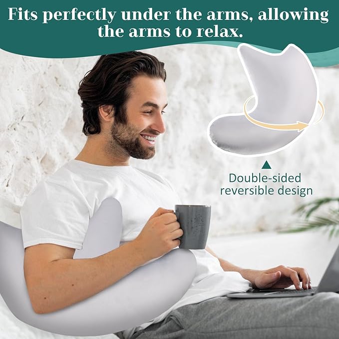 HARBOREST Shoulder Surgery Pillow - Shoulder Pillow for Shoulder Pain, Rotator Cuff Pillow for Sleeping or Sitting, Shoulder Relief Pillow (Light Grey)