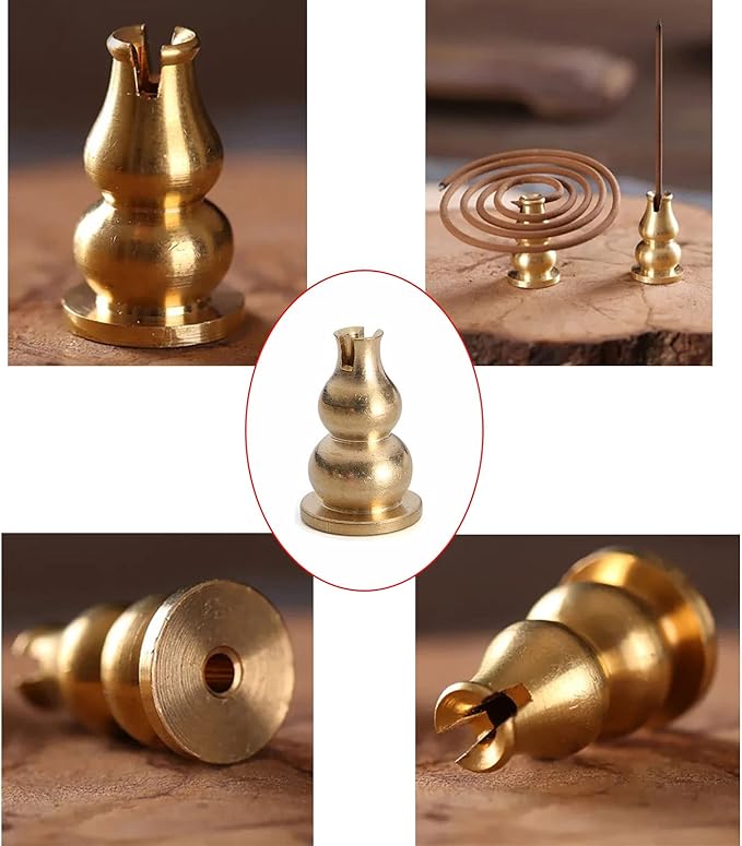 3 Pack Incense Burner Incense Holder Replacement Copper Incense Sticks Holders Stand for Sai Baba Nag Champa Agarbatti Sandalwood Coils Incense Ash Catcher Bowl Natural Marble Incense Burner