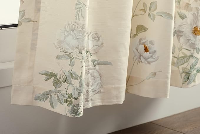 Maison d' Hermine Curtains for Living Room 100% Cotton 108 inch Length One Panel Light Filtering Curtains for Bedroom Windows with Rod and Loop Pockets Drapes (Villette Dove Grey, 50" W x 108" L)