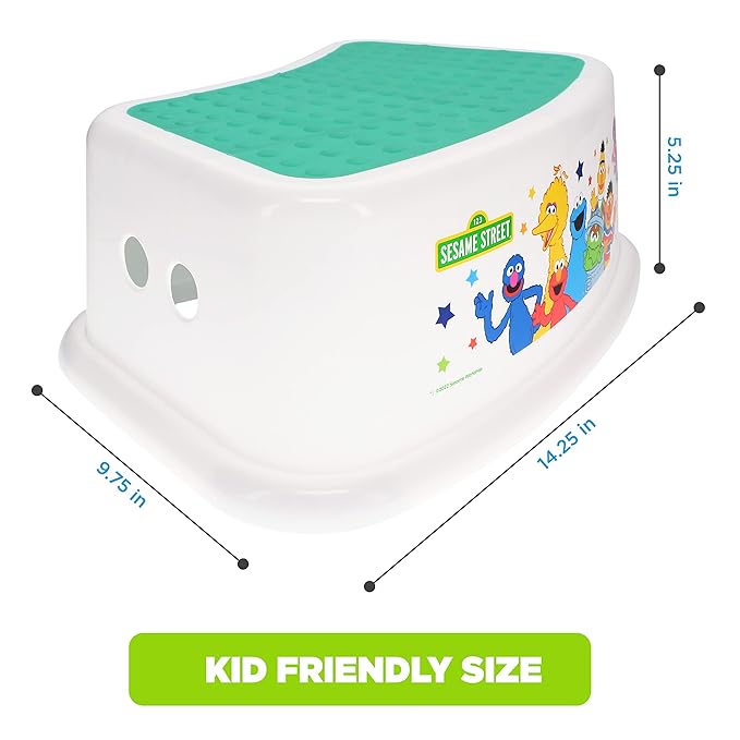 Sesame Street Sesame Squad Step Stool - Kids Step Stool, Potty Training, Non-Slip, Bathroom, Kitchen, Lightweight